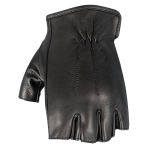 HD Fingerless Leather Black Glove Front GMF114 Motodry 800X800